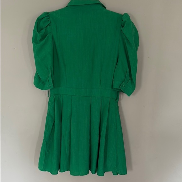 Flying Tomato Green Puff Sleeve Dress with Peter Pan Collar - Picture 3 of 6